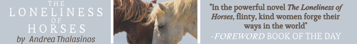 The Loneliness of Horses by Andrea Thalasinos. Two horses holding their heads near each other.