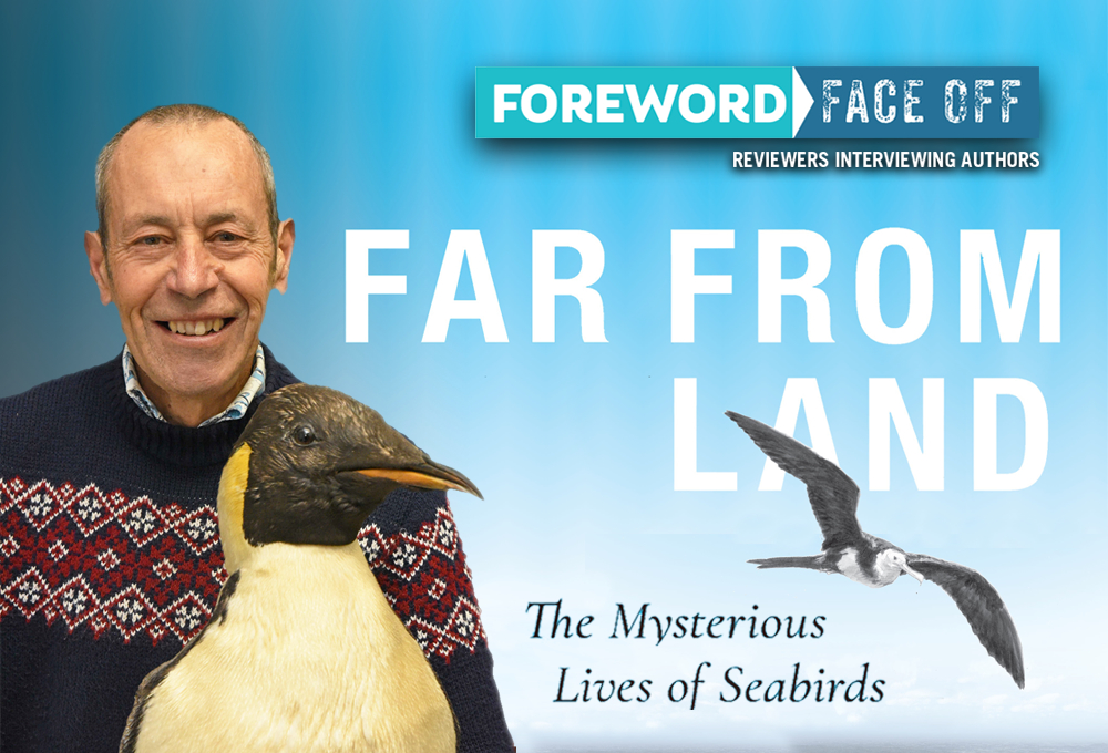 Cover and author of Far From Land