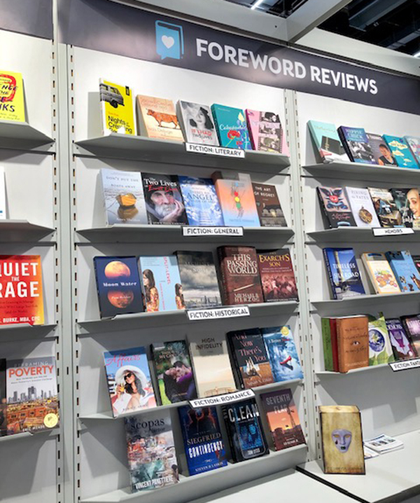 Books at the Foreword Reviews booth