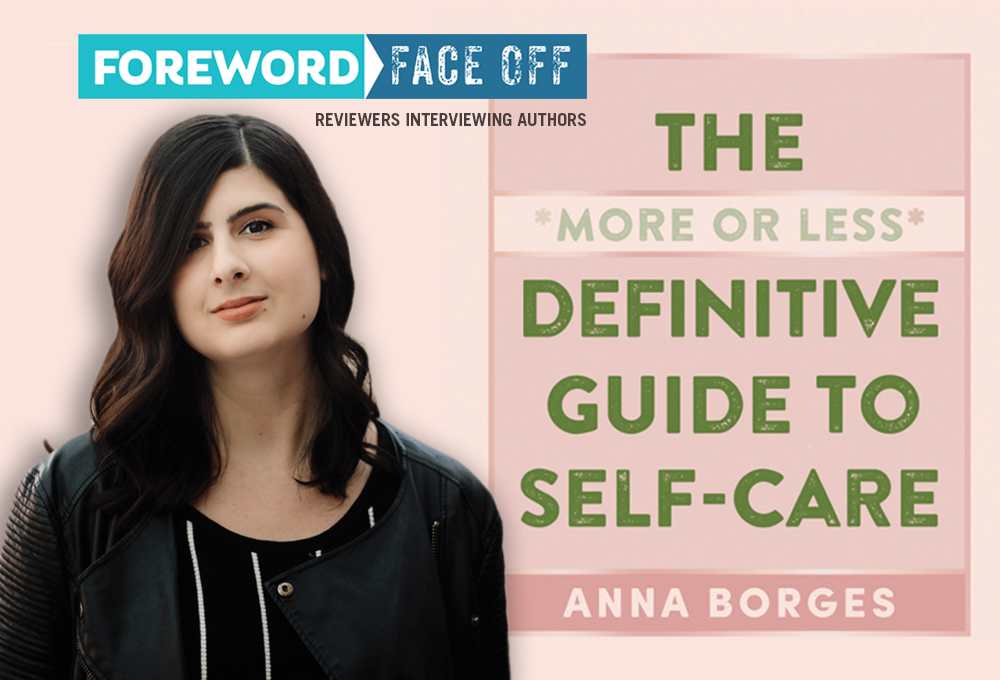 Author Anna Borgess and cover of The More or Less Definitive Guide to Self-Care